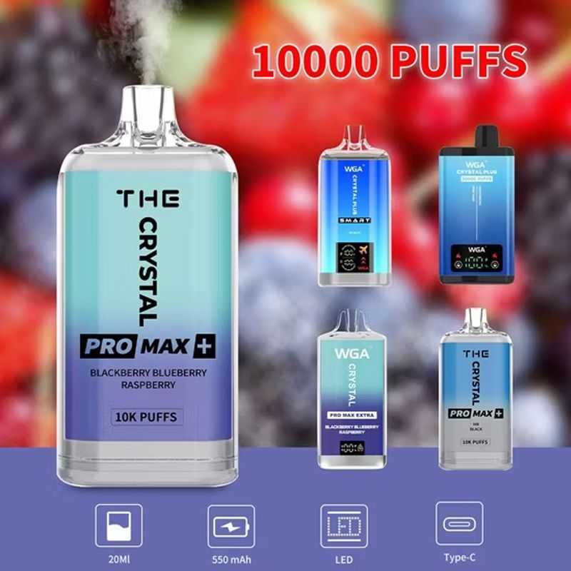 luxevapehouse.com WGA CRYSTAL PRO MAX 10000 Puffs 20ml Capacity Type-C Charging 850mAh Battery Disposable Vape