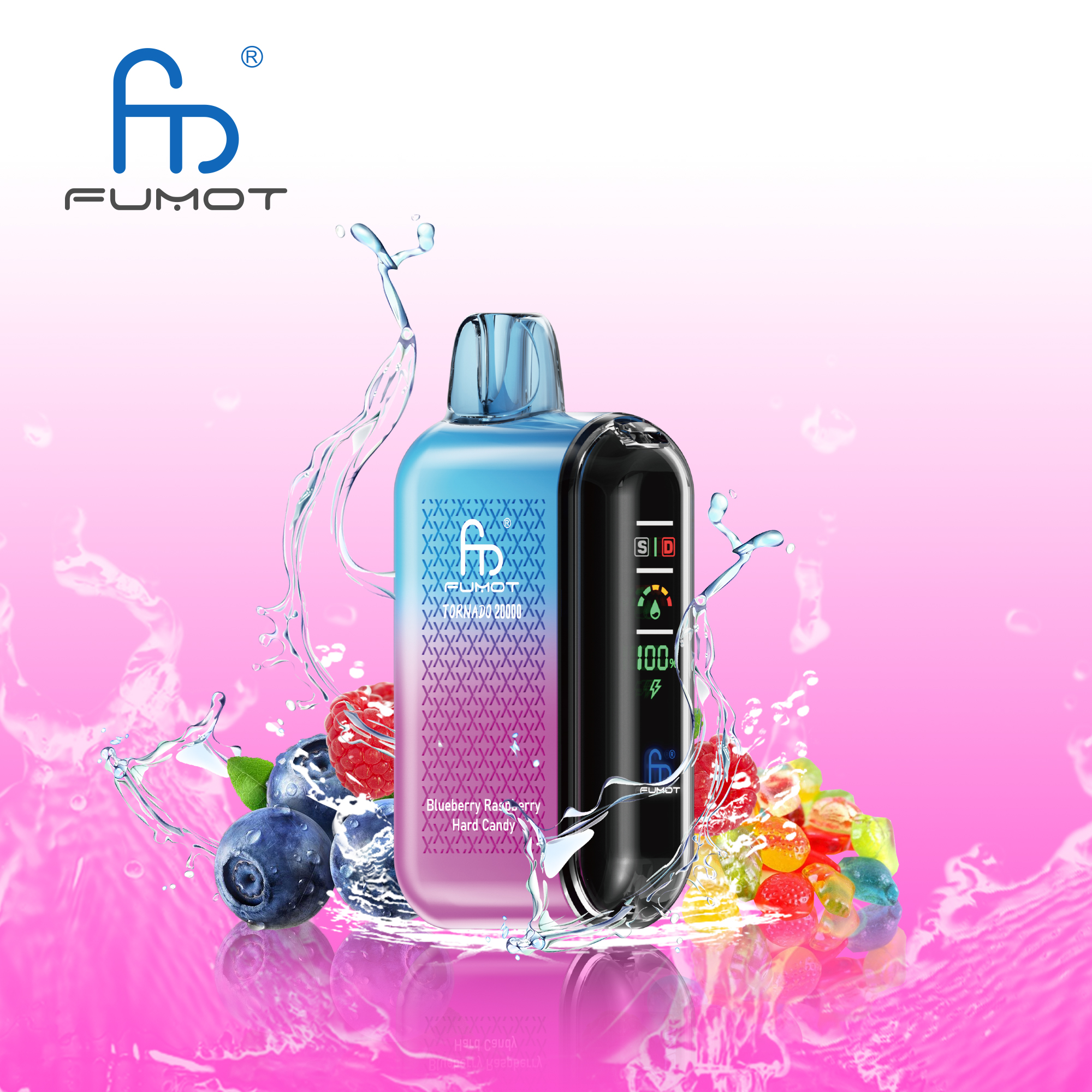 luxevapehouse.com Randm Tornado 20K(20000) Puffs LCD Screen 28ML of E-liquid Metal Painting Craft Disposable Vape