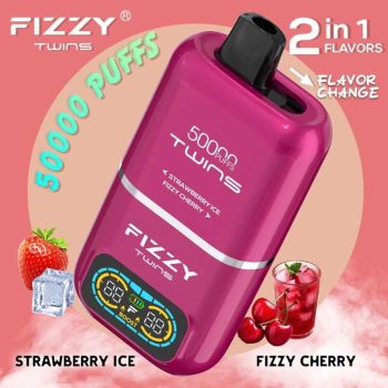 Fizzy Twins Strawberry Ice & Fizzy Cherry – 50000 Puffs – 10pcs