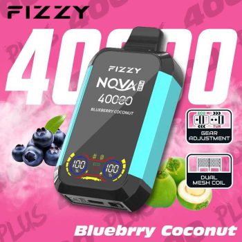 Fizzy Nova Plus Blueberry Coconut – 40K (40000) Puffs Disposable Vape