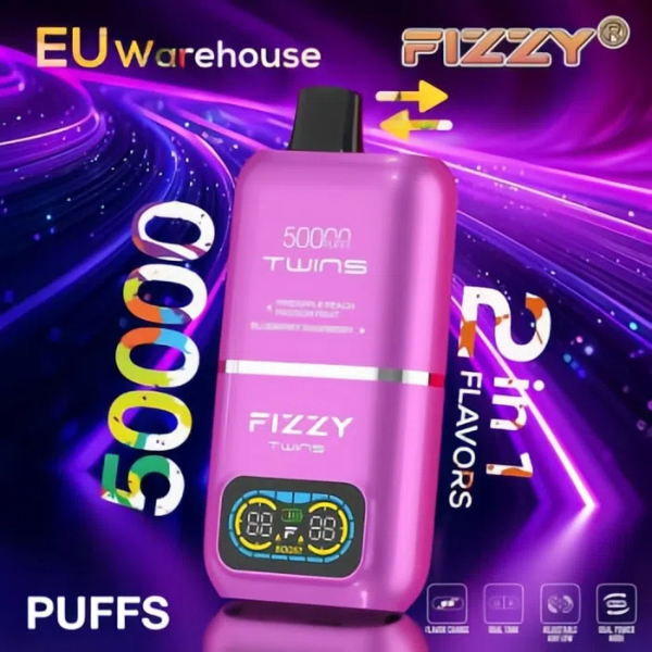 luxevapehouse.com FIZZY TWINS 50K: Double the Flavor! Double the Vapor! Double the Thrills! The Ultimate Disposable Vape Experience!